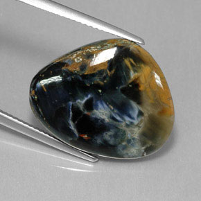 Pietersita multicolor natural de 13,40 ct, forma elegante, opaco