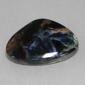 Pietersita negro natural de 16,51 ct, forma elegante, opaco