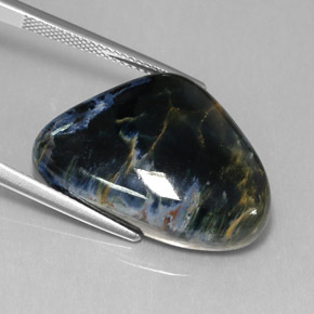 Pietersita multicolor natural de 20,92 ct, forma elegante, opaco