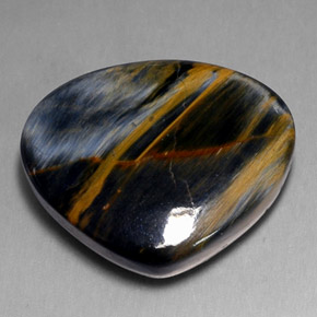 Pietersita multicolor natural de 17,82 ct, en forma de pera, opaco