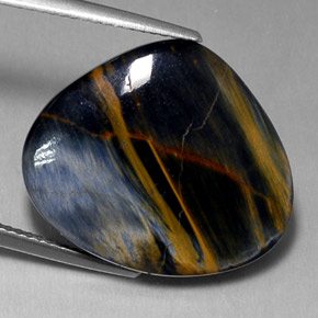 Pietersita multicolor natural de 17,82 ct, en forma de pera, opaco