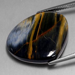 Pietersita multicolor natural de 17,82 ct, en forma de pera, opaco
