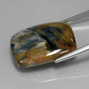Pietersita multicolor natural de 18,44 ct, corte cojín, opaco