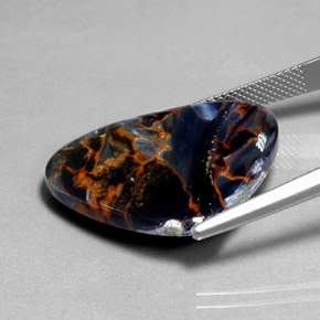 Pietersita multicolor natural de 20,08 ct, forma elegante, opaco
