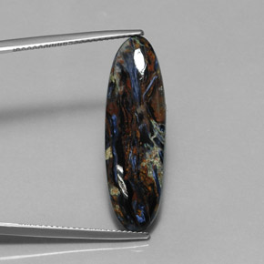 Pietersita Multicolor natural de 10.84 ct, Corte Óvalo, Opaco
