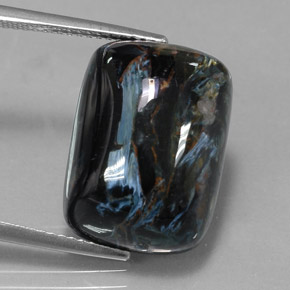 Pietersita multicolor natural de 14,81 ct, corte cojín, opaco