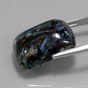 Pietersita multicolor natural de 14,81 ct, corte cojín, opaco