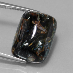 Pietersita multicolor natural de 14,92 ct, corte cojín, opaco