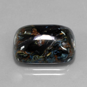 Pietersita multicolor natural de 14,92 ct, corte cojín, opaco