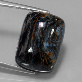 Pietersita multicolor natural de 15,20 ct, corte cojín, opaco
