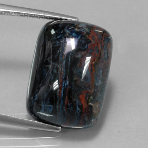 Pietersita multicolor natural de 14,74 ct, corte cojín, opaco