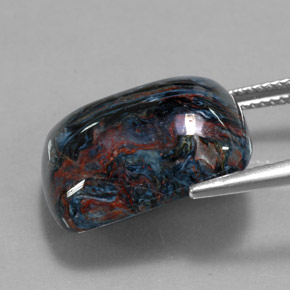 Pietersita multicolor natural de 14,74 ct, corte cojín, opaco