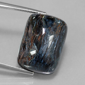 Pietersita multicolor natural de 16,04 ct, corte cojín, opaco