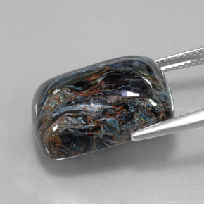 Pietersita multicolor natural de 16,04 ct, corte cojín, opaco