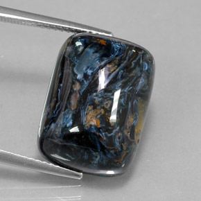 Pietersita multicolor natural de 15,34 ct, corte cojín, opaco