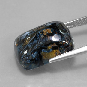 Pietersita multicolor natural de 15,34 ct, corte cojín, opaco