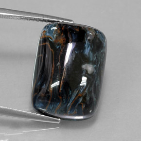 Pietersita multicolor natural de 15,47 ct, corte cojín, opaco