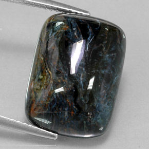 Pietersita multicolor natural de 14,99 ct, corte cojín, opaco