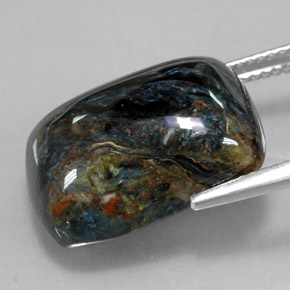 Pietersita multicolor natural de 14,99 ct, corte cojín, opaco