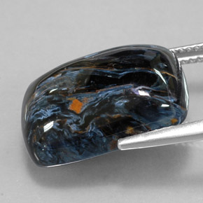 Pietersita multicolor natural de 14,99 ct, corte cojín, opaco