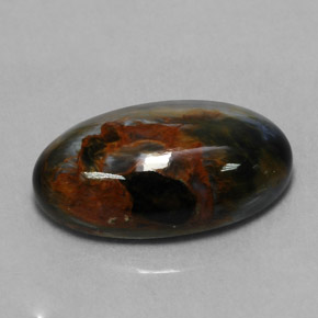Pietersita multicolor natural de 6,14 ct, corte óvalo, opaco