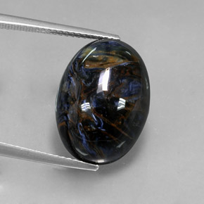 Pietersita multicolor natural de 12,29 ct, corte óvalo, opaco