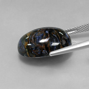 Pietersita multicolor natural de 12,29 ct, corte óvalo, opaco