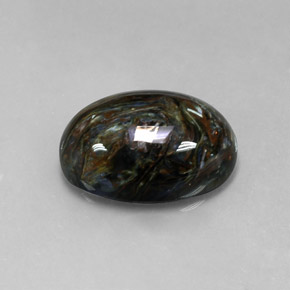 Pietersita multicolor natural de 12,67 ct, corte óvalo, opaco