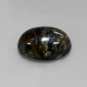 Pietersita multicolor natural de 12,53 ct, corte óvalo, opaco