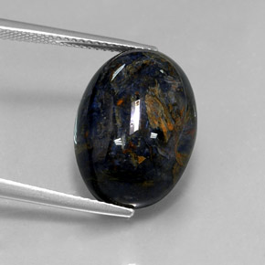 Pietersita multicolor natural de 12,85 ct, corte óvalo, opaco