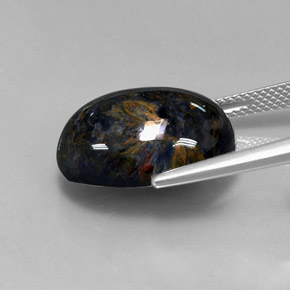 Pietersita multicolor natural de 12,85 ct, corte óvalo, opaco
