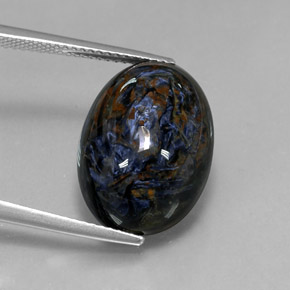 Pietersita multicolor natural de 12,63 ct, corte óvalo, opaco