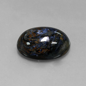Pietersita multicolor natural de 12,63 ct, corte óvalo, opaco