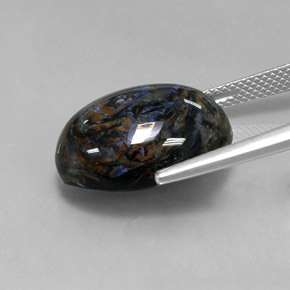 Pietersita multicolor natural de 12,63 ct, corte óvalo, opaco