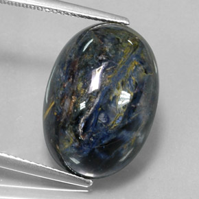 Pietersita multicolor natural de 12,78 ct, corte óvalo, opaco