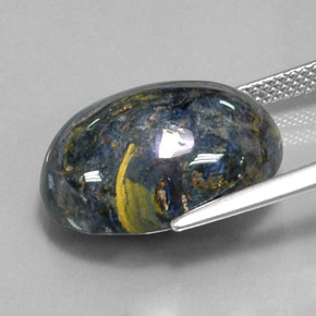Pietersita multicolor natural de 12,78 ct, corte óvalo, opaco