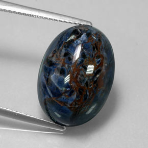 Pietersita multicolor natural de 12,59 ct, corte óvalo, opaco