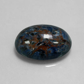 Pietersita multicolor natural de 12,59 ct, corte óvalo, opaco