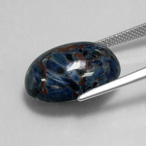 Pietersita multicolor natural de 12,59 ct, corte óvalo, opaco