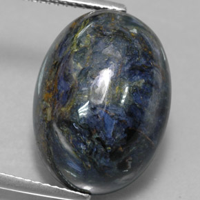 Pietersita multicolor natural de 12,62 ct, corte óvalo, opaco