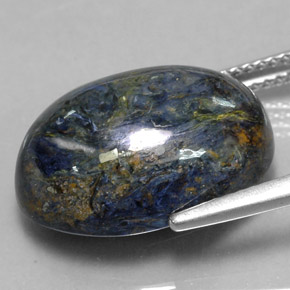 Pietersita multicolor natural de 12,62 ct, corte óvalo, opaco