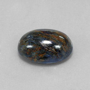 Pietersita multicolor natural de 12,48 ct, corte óvalo, opaco