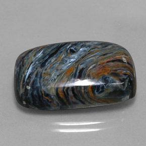 Pietersita multicolor natural de 22,09 ct, baguette, opaco