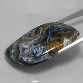 Pietersita multicolor natural de 36,00 ct, forma elegante, opaco