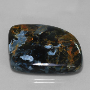 Pietersita multicolor natural de 57,58 ct, forma elegante, opaco