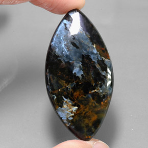 Pietersita multicolor natural de 46,20 ct, marquesa, opaco