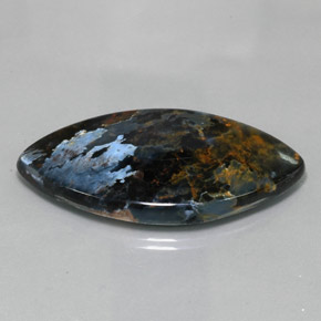 Pietersita multicolor natural de 46,20 ct, marquesa, opaco