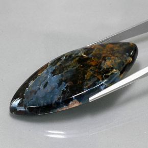 Pietersita multicolor natural de 46,20 ct, marquesa, opaco