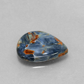 Pietersita multicolor natural de 1,84 ct, en forma de pera, opaco