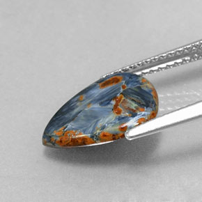 Pietersita multicolor natural de 1,84 ct, en forma de pera, opaco